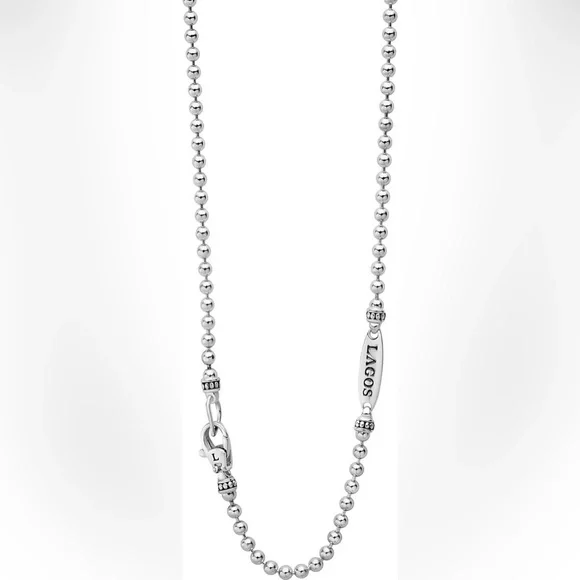 LAGOS SIGNATURE CAVIAR Silver Beaded Necklace